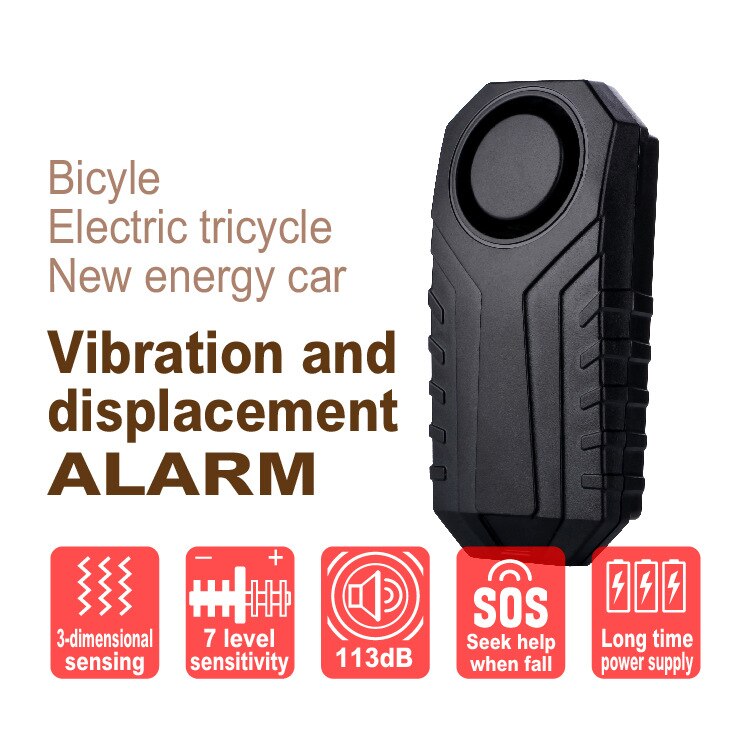 Remote Control Shift Induction Alarm Vibration Remote Control Bike Alarm Waterproof Motorcycle Electric Bicycle Security 113dB Anti Lost Remind Vibration Warning Alarm Sensor