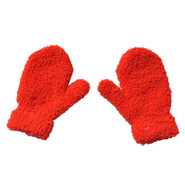 1-4years Children Winter Warm Gloves Baby Girls Baby Boys Toddler Knitted Acrylic Gloves For Baby Warm Rope Full Finger Mittens