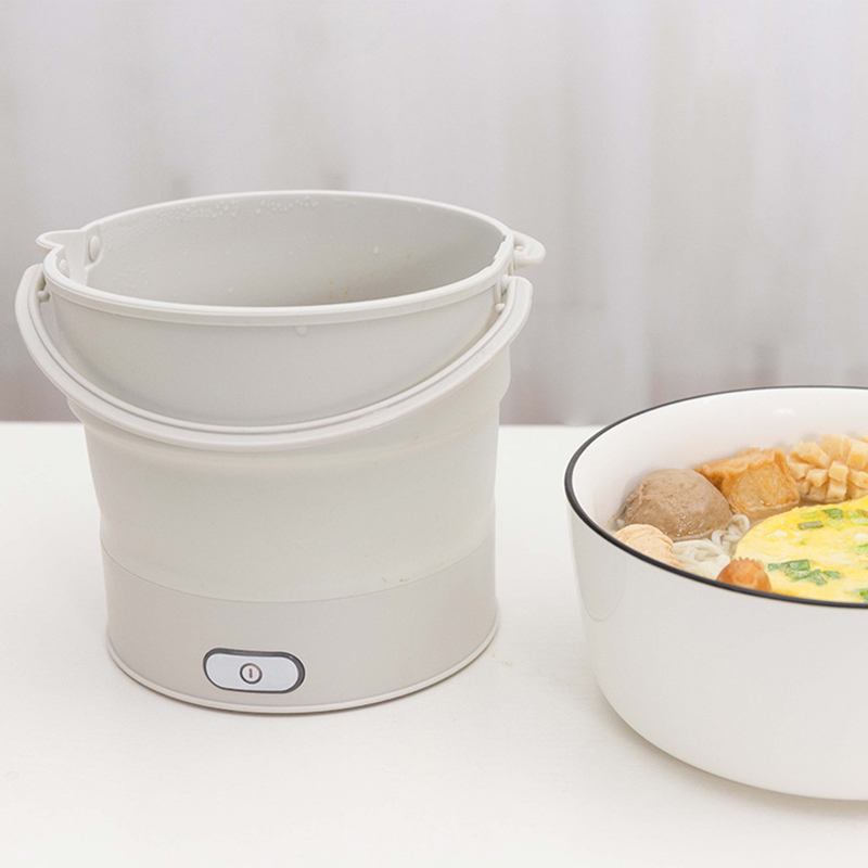 Foldable Electric Cooker 110V/220V Mini Multifunction Hot Pot Food Steamer Cooking Machine for Dormitory Noodle Cooker for Trave