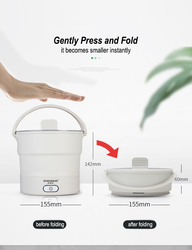 Foldable Electric Cooker 110V/220V Mini Multifunction Hot Pot Food Steamer Cooking Machine for Dormitory Noodle Cooker for Trave