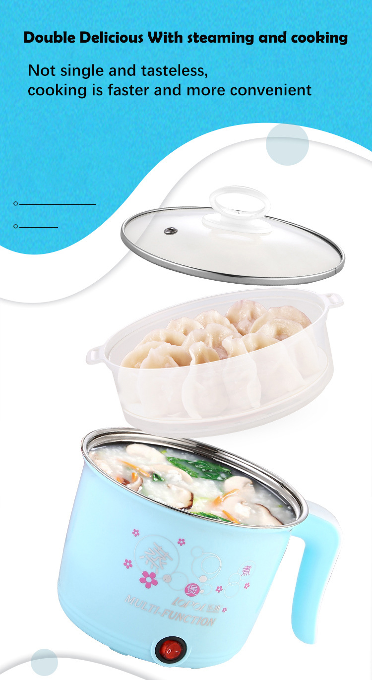 220V/450W Multifunction Electric Cooker Home Hot Pot The New Heating Pan Cooking Pot Machine Mini Rice Cooker Kitchen Appliances
