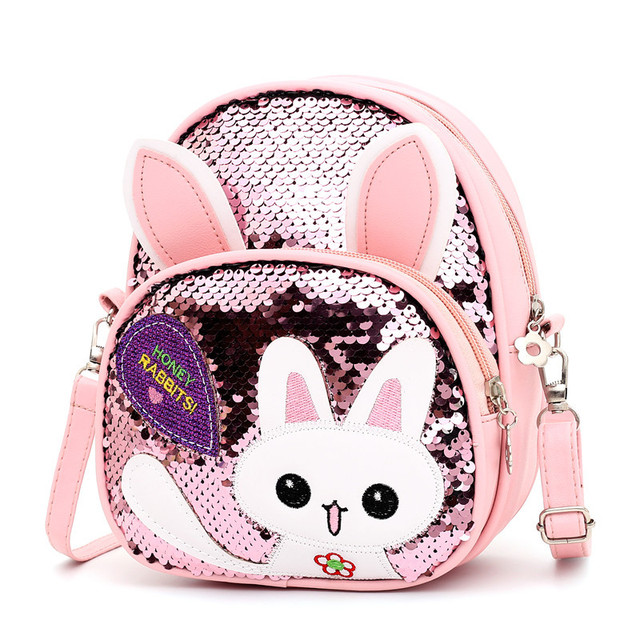 NEW Baby Accessories Bling Bling Lovely Kids Baby Backpack 3D Cartoon Bag Children Girls Cat Sequins School Bag