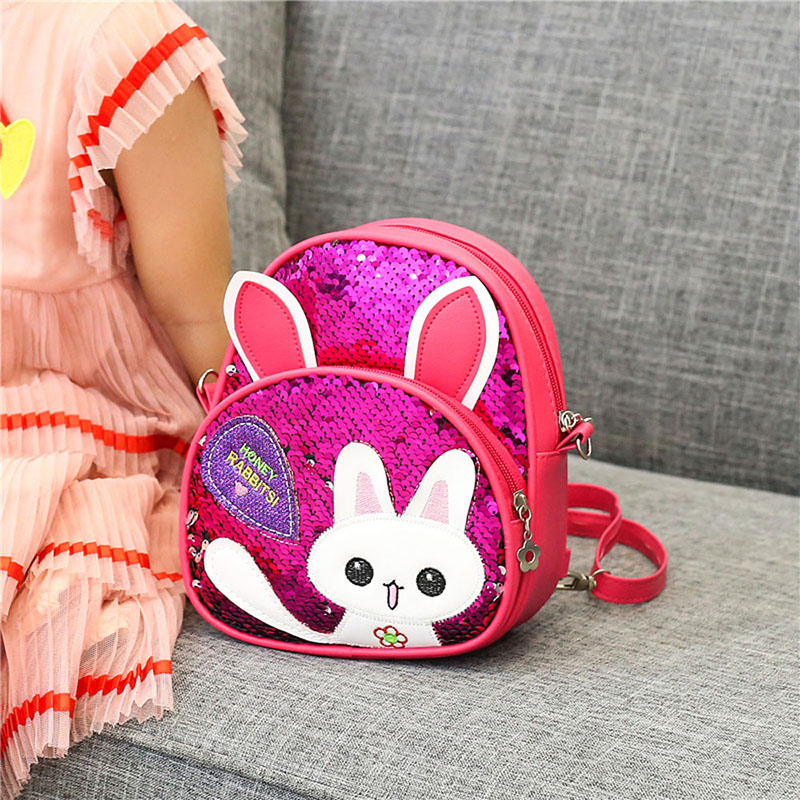 NEW Baby Accessories Bling Bling Lovely Kids Baby Backpack 3D Cartoon Bag Children Girls Cat Sequins School Bag