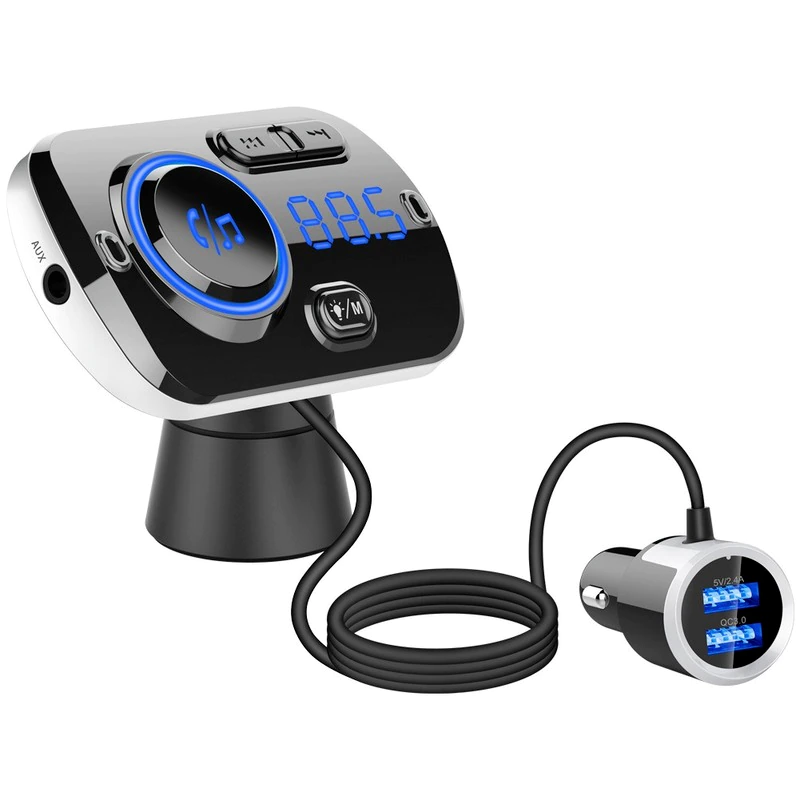 Colorful Atmosphere Lamp Intelligent Fast Charging Bluetooth Car Mp3 Player Automotive Electronic Card Mp3 Car Bluetooth Receiver Mp3 BC49BQ 12-24 (V)
