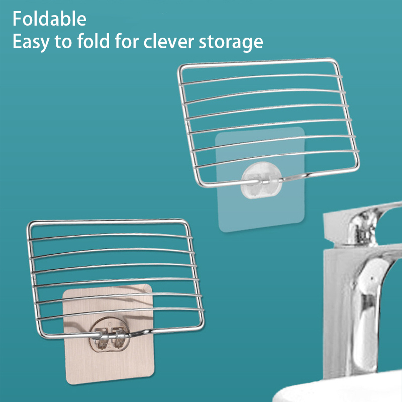 Wall Mounted Soap Dishes Box Bathroom Shower Soap Holder Toiletries Organizer Kitchen Storage Rack Bathroom Supplies For Bath