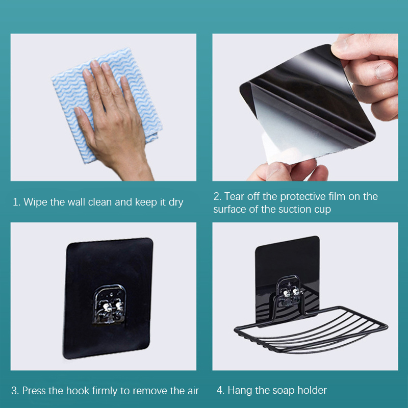 Wall Mounted Soap Dishes Box Bathroom Shower Soap Holder Toiletries Organizer Kitchen Storage Rack Bathroom Supplies For Bath