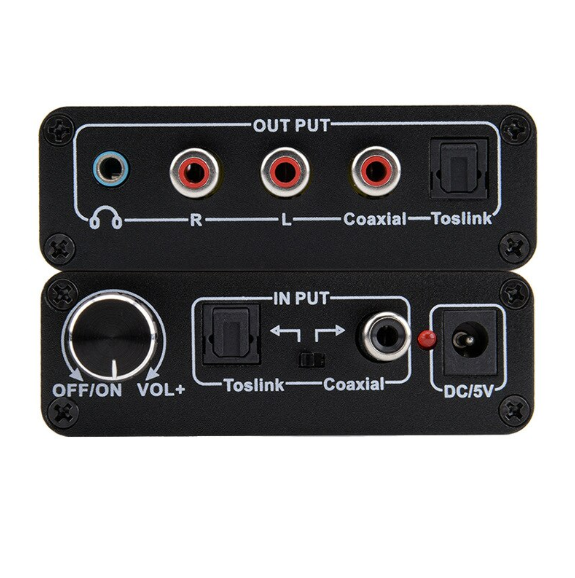 Audio Converter 192KHz Bidirectional Optical To Coaxial and Coaxial To Optical Toslink Switch Digital-to-analog Converter