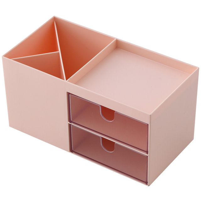 Desktop Drawer Type Storage Box Cosmetic Brush Plastic Makeup Jewelry Storage Box Organizer Drawer Stationery Rack