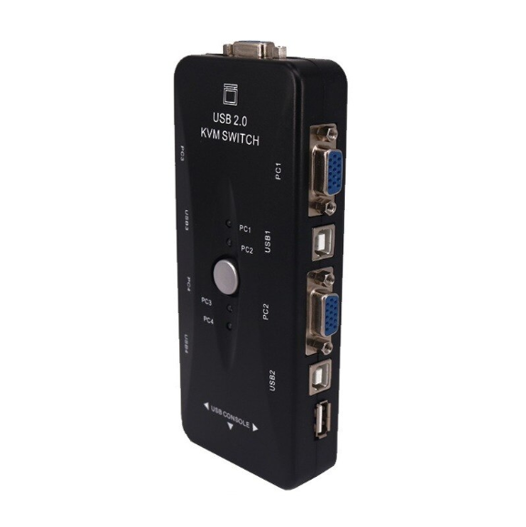 One drag four sharers USB 2.0 KVM Switch 4 Port VGA Splitter Printer Mouse Keyboard Pen Drive Share Switcher 1920x1440 VGA Switch Box Adapter