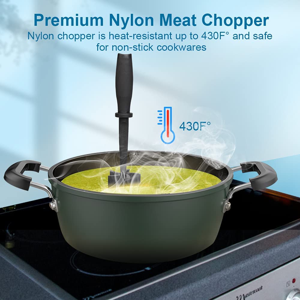 Multifunctional Heat Resistant Meat Masher Nylon Hamburger Chopper Ground Meat Chopper Utensil Non Stick Cookware Kitchen Tool