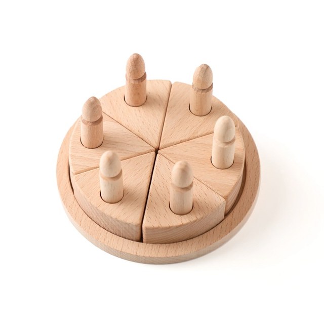 Montessori Baby Wooden Cake Toys for Children Play House Set Wooden Blocks toys for Children Birthday Gifts for Kids Block Toys