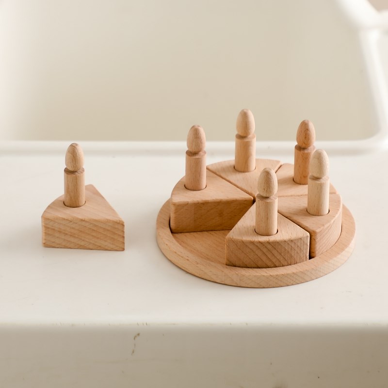 Montessori Baby Wooden Cake Toys for Children Play House Set Wooden Blocks toys for Children Birthday Gifts for Kids Block Toys