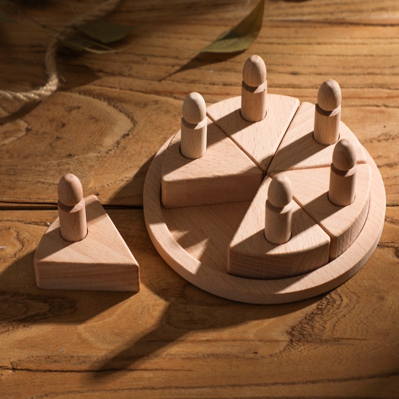 Montessori Baby Wooden Cake Toys for Children Play House Set Wooden Blocks toys for Children Birthday Gifts for Kids Block Toys
