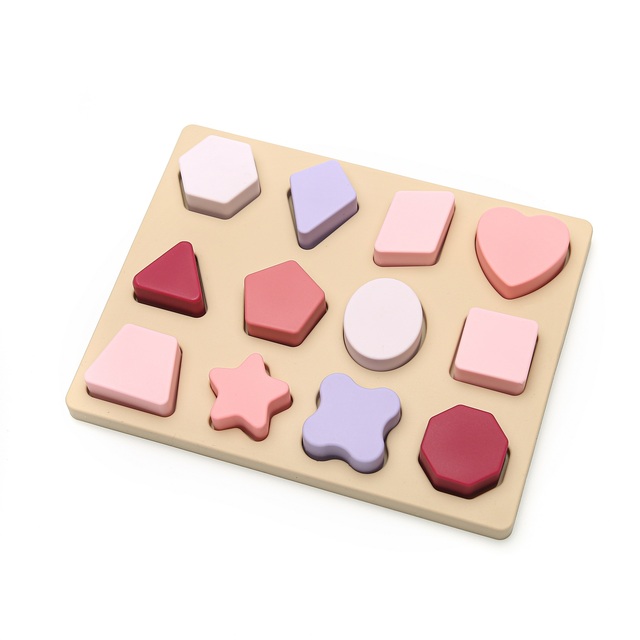 Kids Silicone 3D Colorful Number Puzzle Board Baby 0-9 Digital Geometric Montessori Early Learning Educational Toys For Toddler