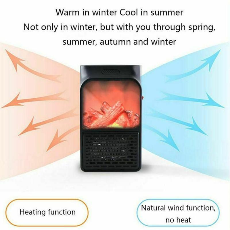 3D Flame Fan Heater Desktop Portable Heating Tool Body Warmer Household Office Mini Electric Heater Powerful Winter Warmer