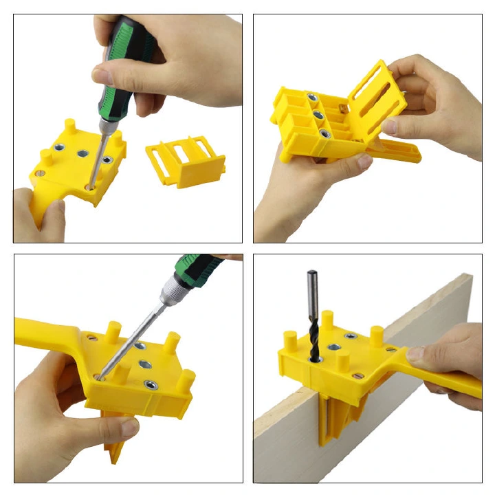 Wood Doweling Jig Punch Locator Quick Drill Bit Hole Puncher  Woodworking Pocket Hole Guide Handheld For Carpentry Dowel Joints