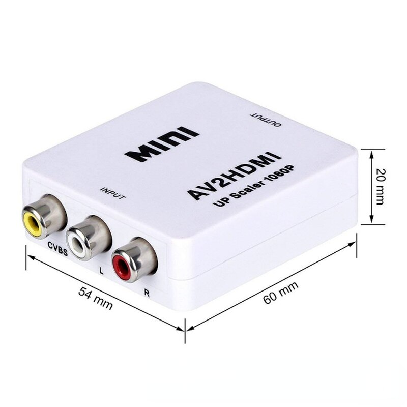 HD video converter AV/RCA CVBS To HDMI-compatible 1080P Video Converter MINI AV2HD Adapter Converter Box for HDTV Projector Set Top Box DVD