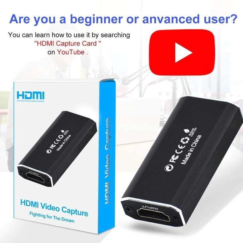 HDMI HD acquisition card 4K Video Capture Card USB 3.0 HDMI-compatible HD 1080p Video Grabber Record Box for Switch Camera Live Streaming PS4 Recorde