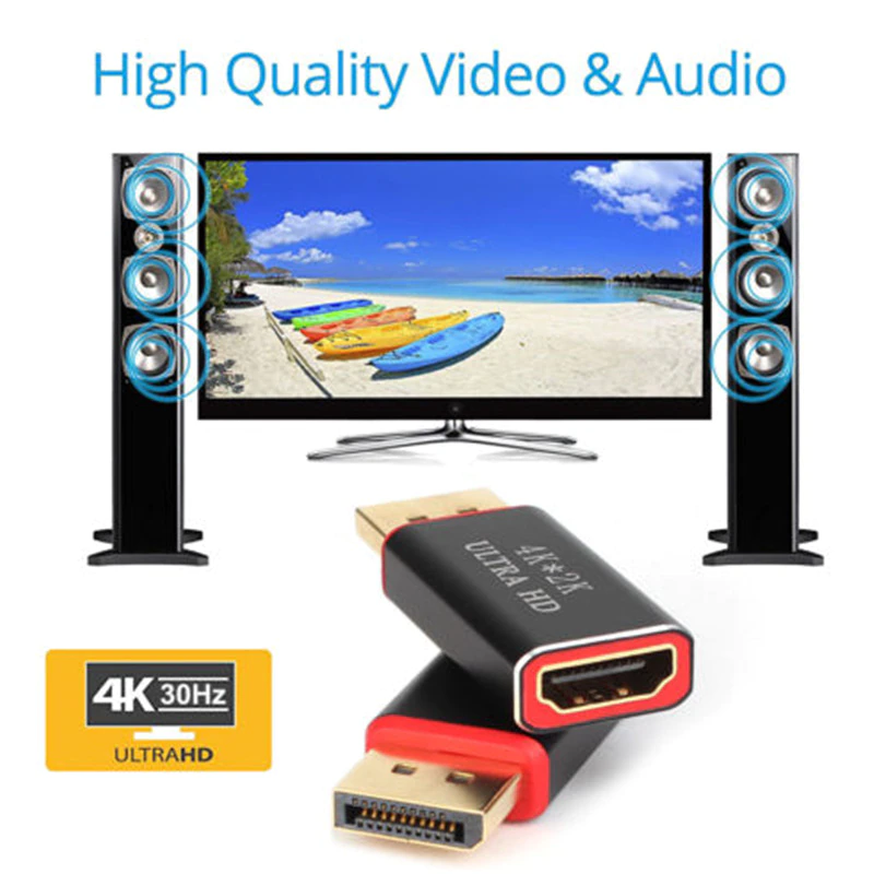 Adapter Video Audio for PC TV 4K*2K DisplayPort To HDMI-compatible Adapter Converter Display Port Male DP To Female HD TV Cable