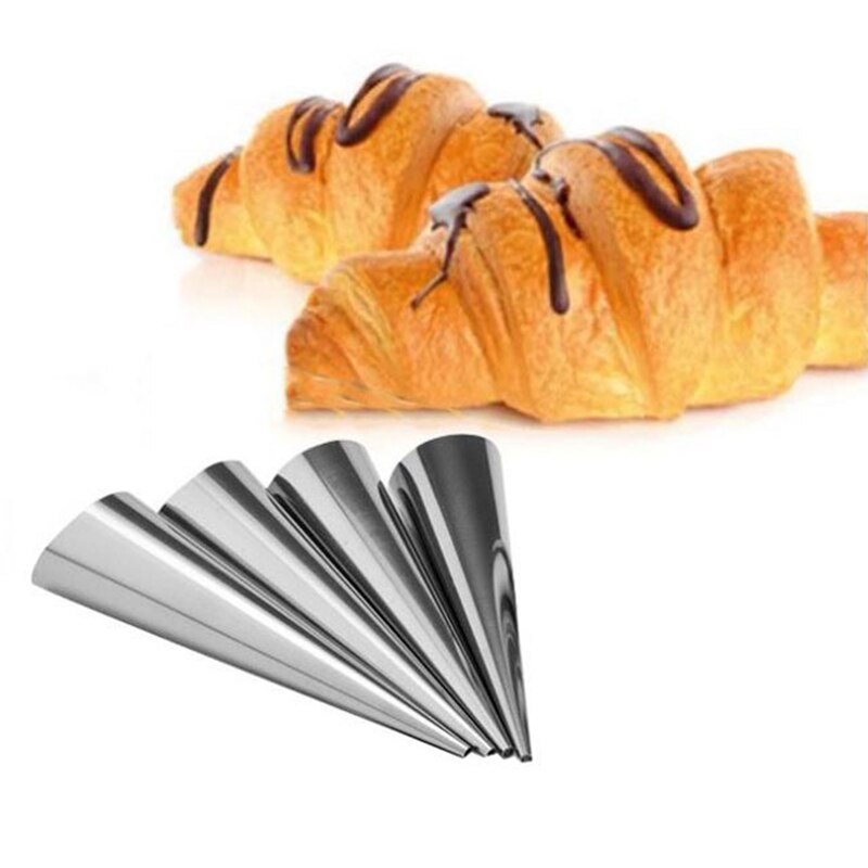 Baking Cones Tool Stainless Steel Spiral Croissant Tubes Horn Bread Pastry Making Cake Mold Baking Supplies Kitchen Accessory