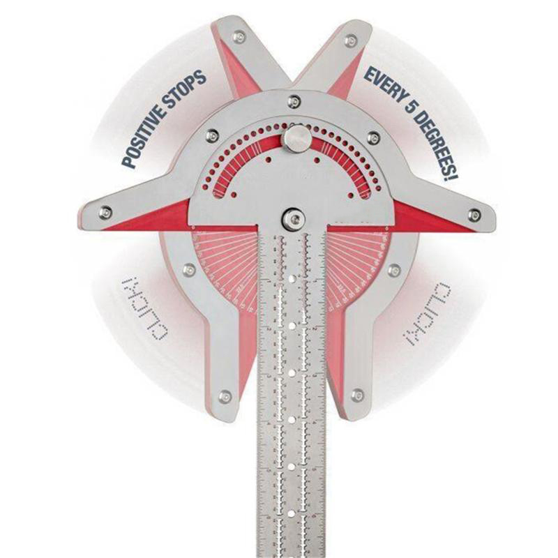 20in T-Type Woodworkers Edge Rule Protractor Woodworking Ruler Angle Measure Stainless Steel Carpentry Layout Carpenter Tools