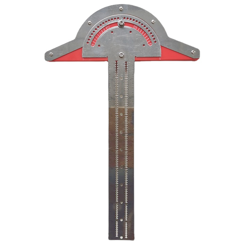 20in T-Type Woodworkers Edge Rule Protractor Woodworking Ruler Angle Measure Stainless Steel Carpentry Layout Carpenter Tools
