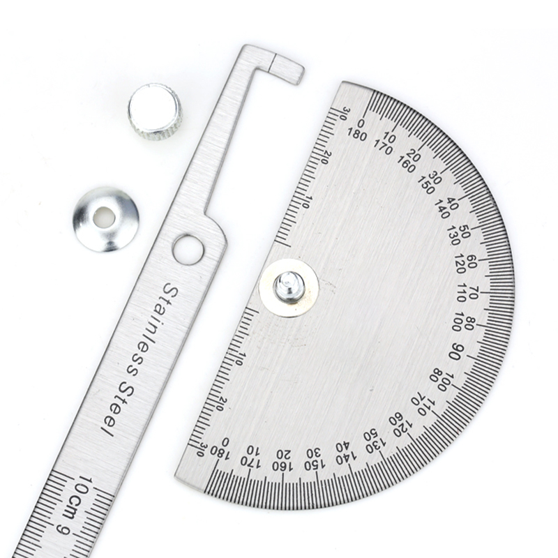 180 Degree Protractor Metal Angle Finder Goniometer Angle Ruler Stainless Steel Woodworking Tools Rotary Measuring Ruler