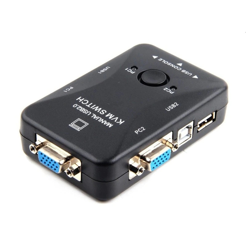One driven two switcher USB KVM Switch 2 Port VGA SVGA Switch Box USB 2.0 KVM Mouse Switcher Keyboard 1920*1440 Vga Splitter Box Sharing Switch
