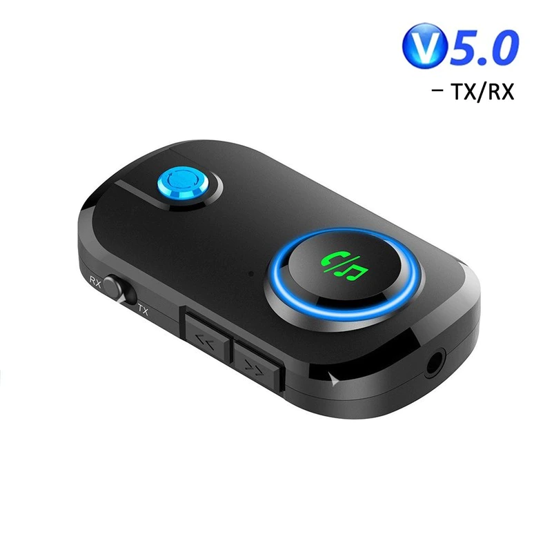 Two in one Bluetooth adapter Wireless Bluetooth 5.0 Audio Adapter Stereo Audio Receiver Transmitter 3.5mm AUX Jack RCA USB Dongle for Car TV PC Headphone