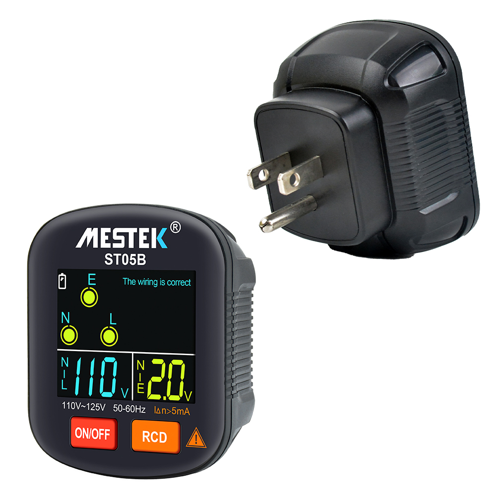 30-250V Portable Digital Socket Tester Detector RCD Voltage Tester Ground  Polarity Phase Check Tool with Color Display