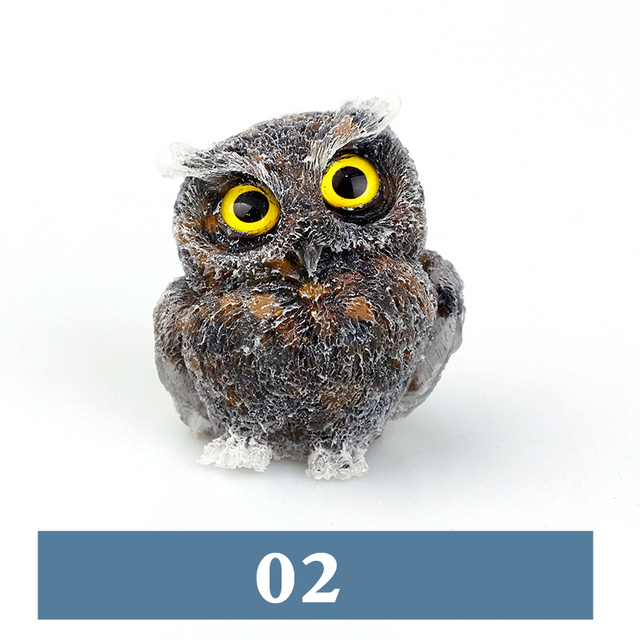 Natural Crystal Stone Gravel Owl Animal Crafts Hand Made Small Figurines DIY Resin Table Decor Home Decor Collect Gifts New