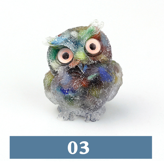 Natural Crystal Stone Gravel Owl Animal Crafts Hand Made Small Figurines DIY Resin Table Decor Home Decor Collect Gifts New