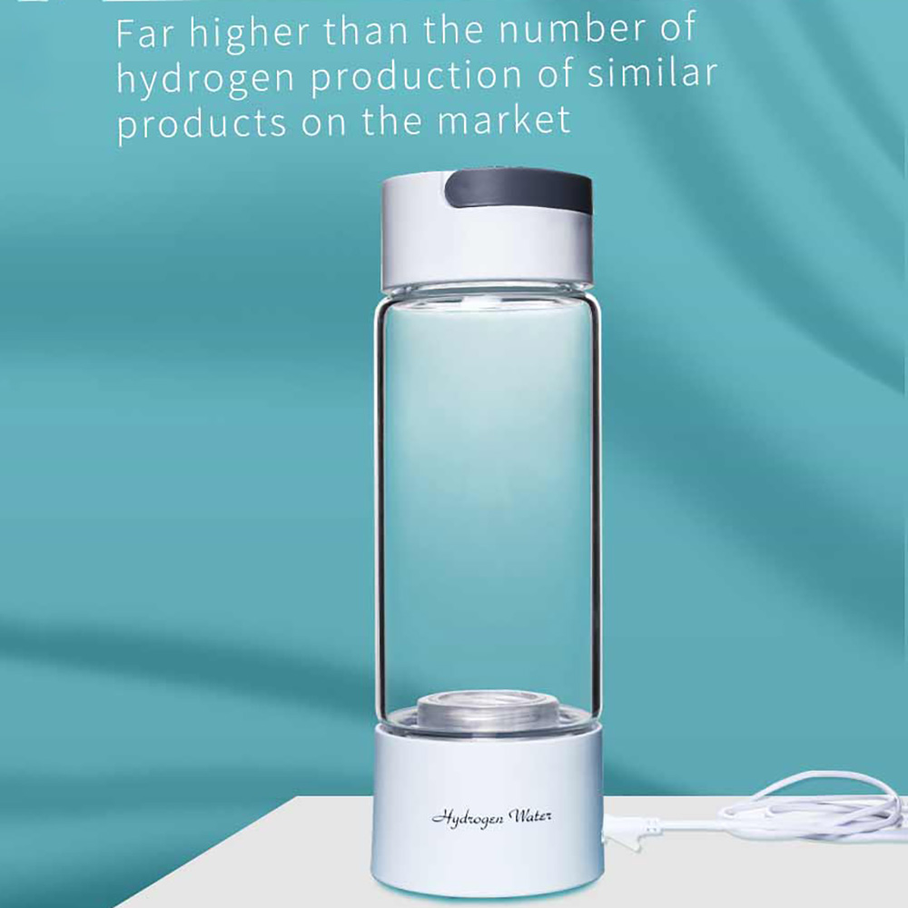 Hydrogen Rich Water Generator Bottle Glass Cupbody - DuPont SPE & PEM Dual Chamber Maker lonizer H2 Inhalation device
