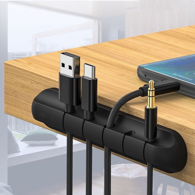 Cable Organizer Silicone USB Cable Winder Desktop Tidy Management Clips Cable Holder for Mouse Headphone Wire Organizer