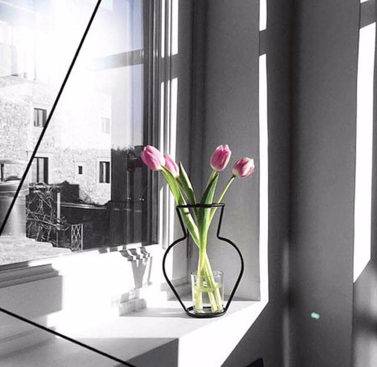 Ins Retro Iron Line Table Flowers Vases Nordic Decoration Home Metal Plant Holder Nordic Styles Flower Vase Decoration Household