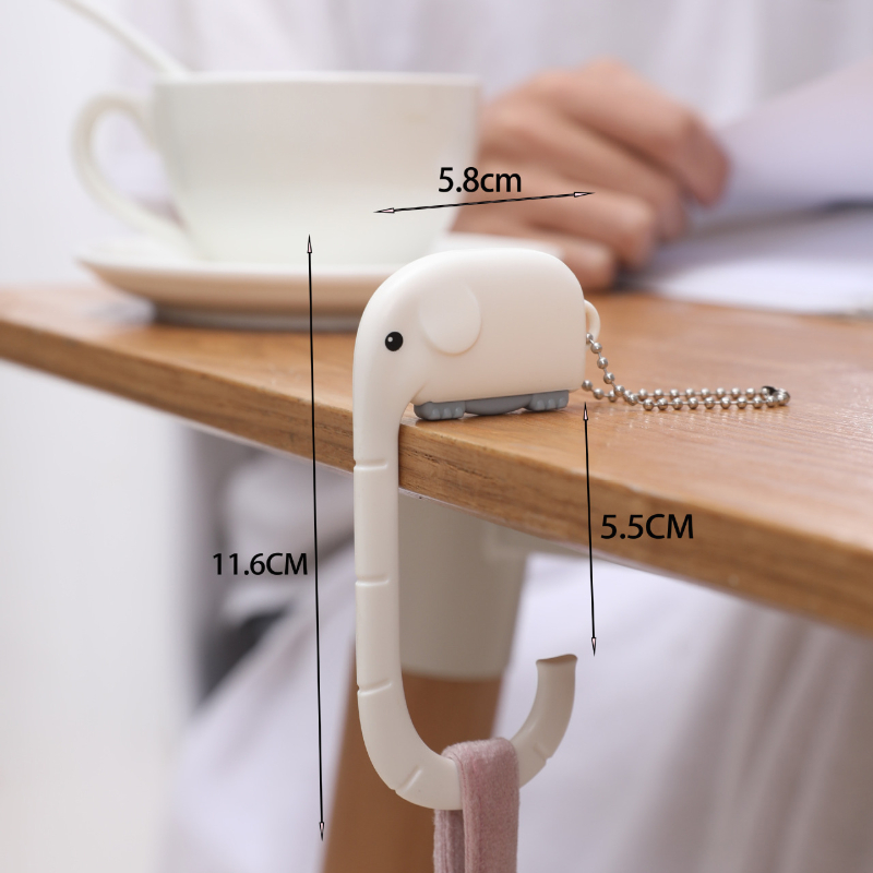 1PC Travel Portable Plastic Bag Cute Elephant Hook for Hanging Decorative Table Purse Bag Hook Wall Hanger Holder Handbag Hanger