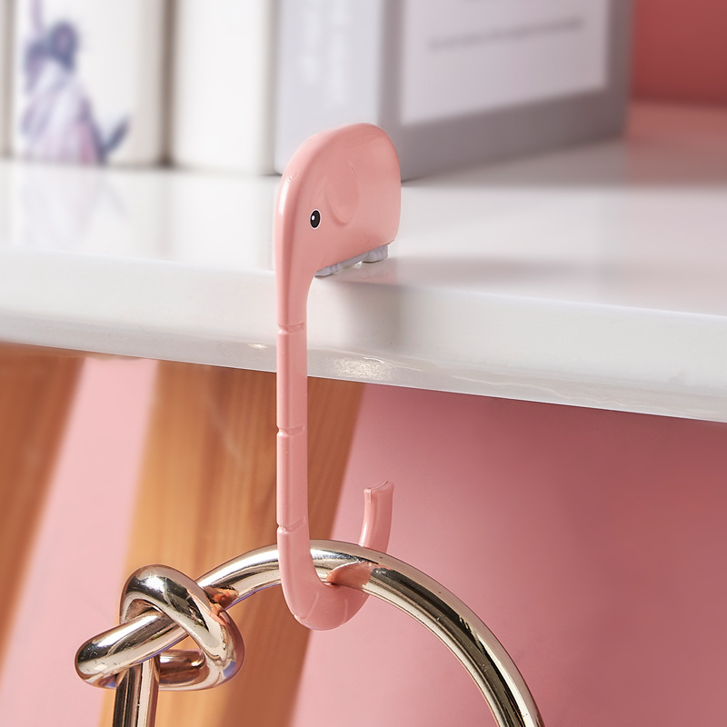 1PC Travel Portable Plastic Bag Cute Elephant Hook for Hanging Decorative Table Purse Bag Hook Wall Hanger Holder Handbag Hanger