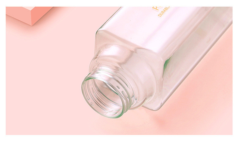 Sports Bottles Square Plastic Frosted Water Cup Outdoor Cold Juice Water Sports Cup with Portable Milk Rope Water Bottle