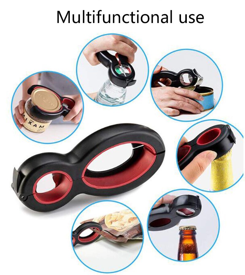 Multi Function Stainless Steel Can Beer Bottle Opener All in One Jar Gripper Can Wine Beer Lid Opener Tools Kitchen Accessories gadgets