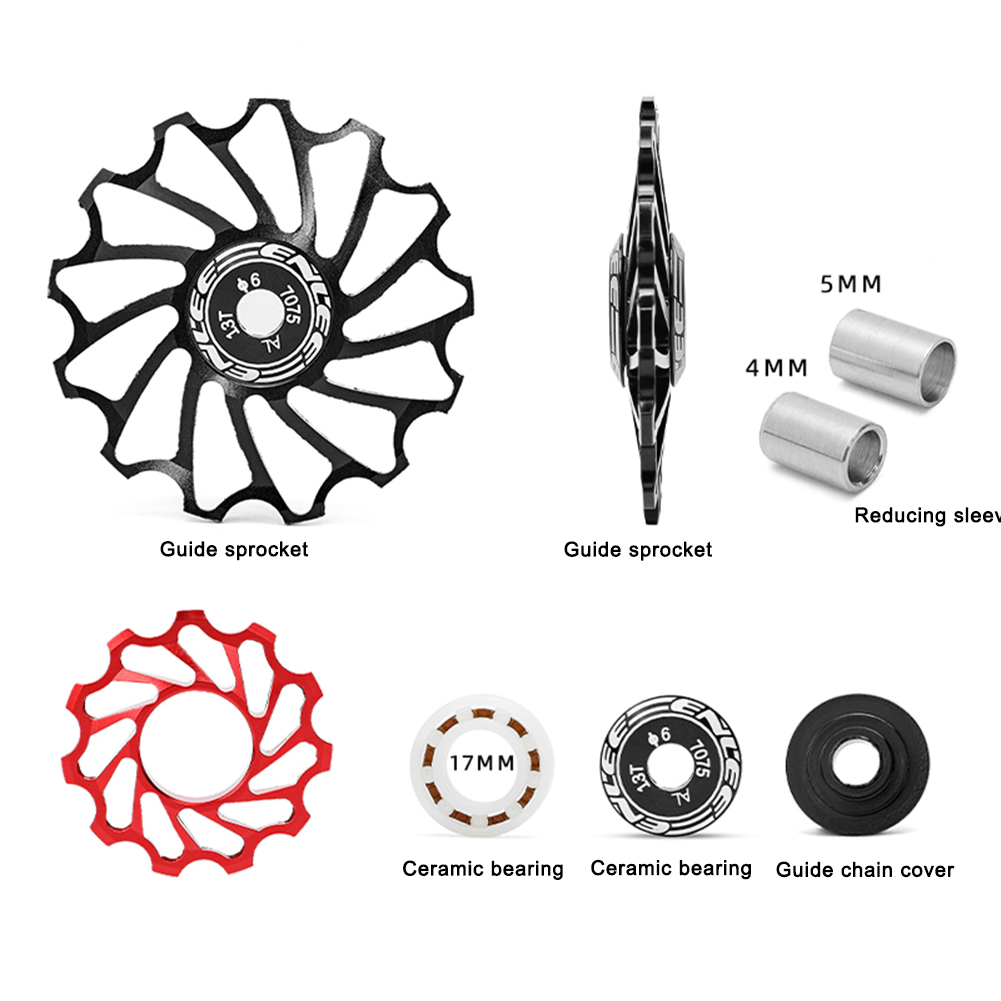 11T Road Bike Rear Derailleurs Ceramic Bearing Aluminum Alloy MTB Bicycle Rear Derailleur Pulley Guide Wheel Cycling A
