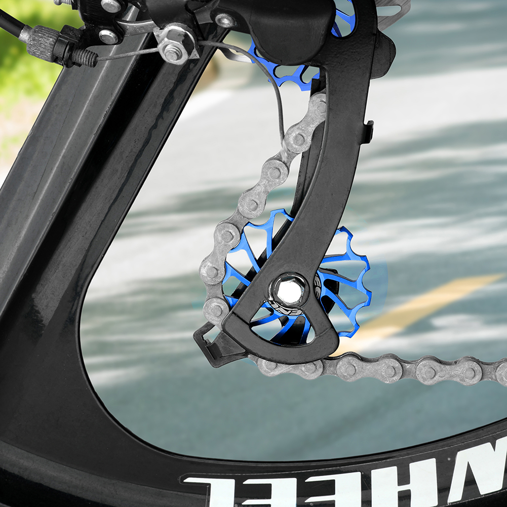 11T Road Bike Rear Derailleurs Ceramic Bearing Aluminum Alloy MTB Bicycle Rear Derailleur Pulley Guide Wheel Cycling A