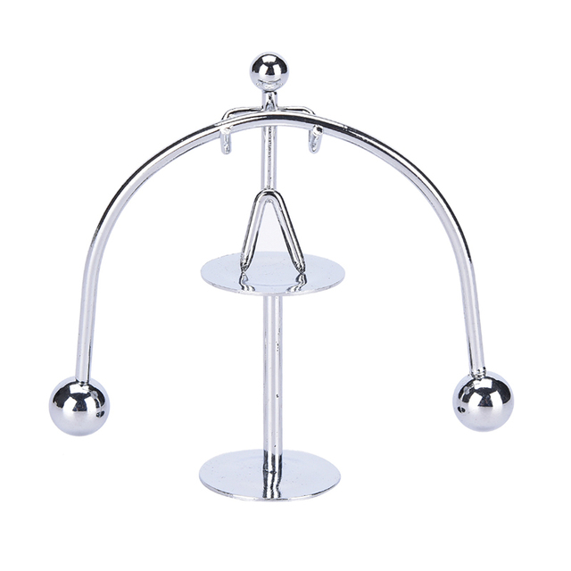 Mini Metal Perpetual Balance Small Weightlifting Cartoon Newton Physics Science Newton Pendulum Home Little Iron People Swing