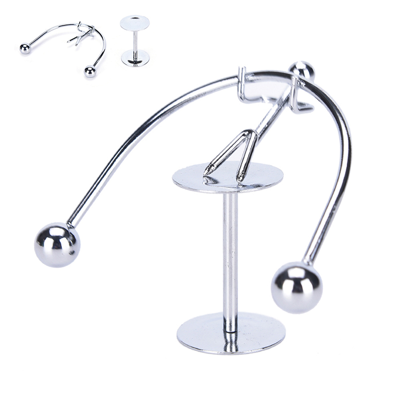 Mini Metal Perpetual Balance Small Weightlifting Cartoon Newton Physics Science Newton Pendulum Home Little Iron People Swing