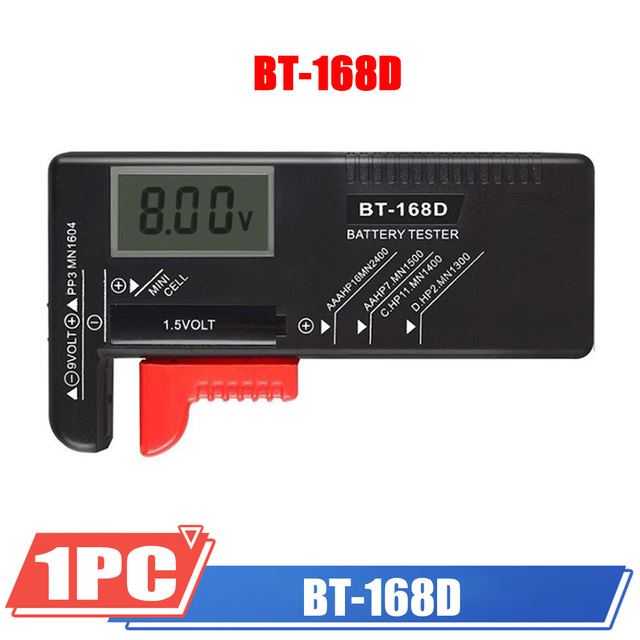 BT-168 PRO Digital Lithium Battery Capacity Tester Checkered Load Analyzer Display Check AAA AA Button Cell Testing Tool