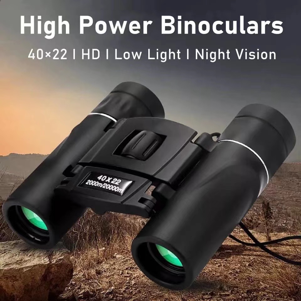 40x22 HD Powerful Binoculars 2000M Long Range Folding Mini Telescope BAK4 FMC Optics For Hunting Sports Outdoor Camping Travel