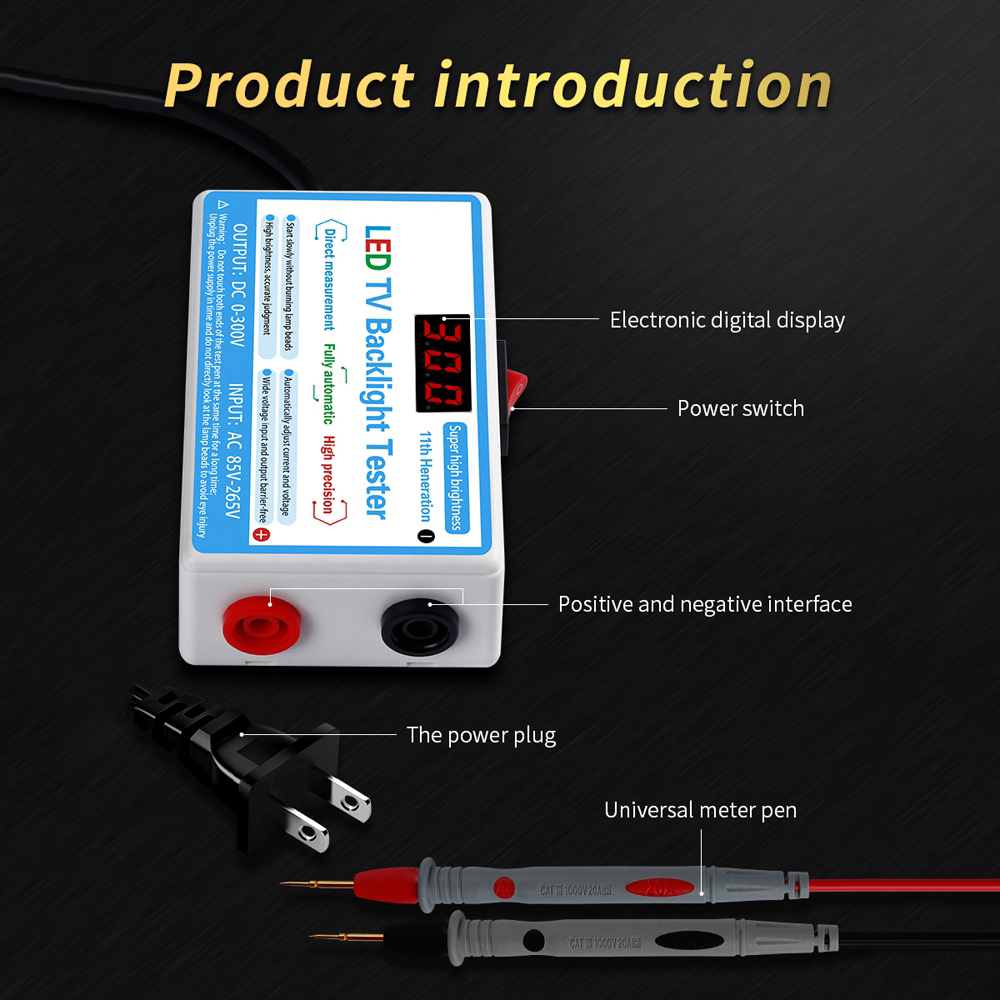 Multipurpose LED Strips Beads Test Tool LED Lamp and TV Backlight Tester Measurement Instruments NEW LED Tester 0-300V Output