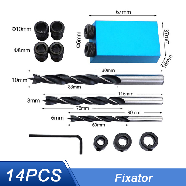 7/14/15 Set Pocket Hole Screw Jig 15 Degrees Dowel Drill Joinery Kit Carpenters Wood Woodwork Guides Joint Angle Locator Tool