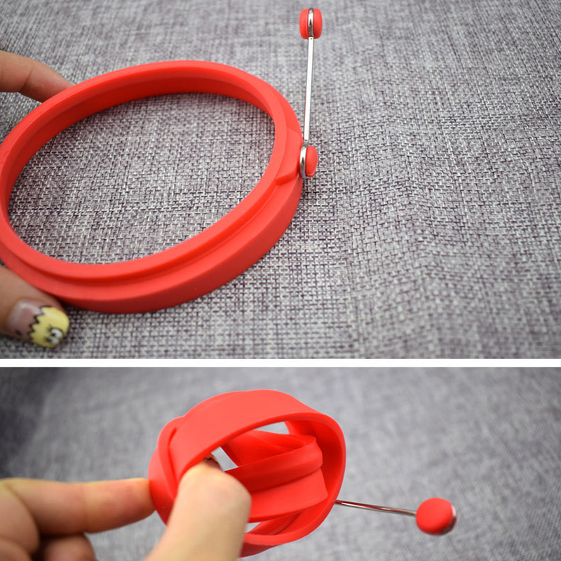 1pc Silicone Egg Omelet Creative Kitchen Tools In Round Heart Shape Nonstick Fancy Poached Egg Mold Kitchen Accessories