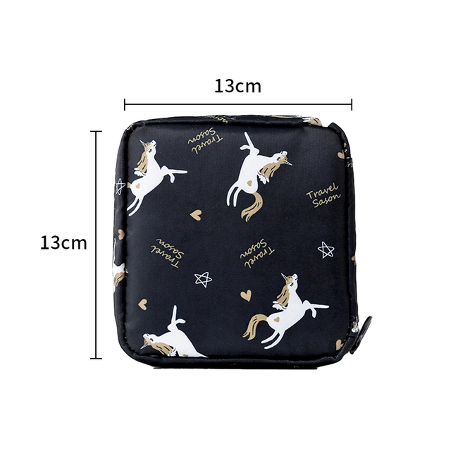 Portable Sanitary Storage Napkin Tampon Storage Bag Women Cotton Travel Makeup Storage Bags Literary Zipper Coin Purse