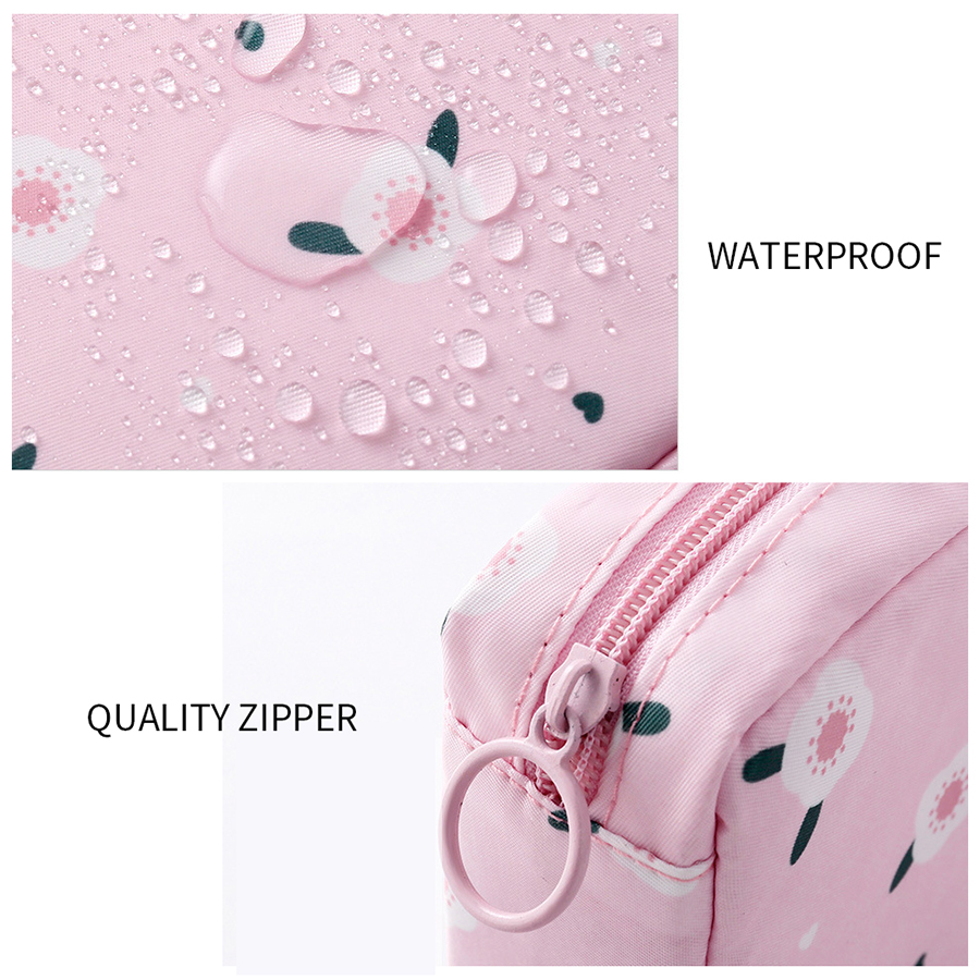 Portable Sanitary Storage Napkin Tampon Storage Bag Women Cotton Travel Makeup Storage Bags Literary Zipper Coin Purse